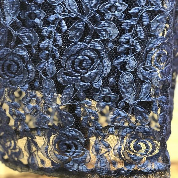 Stretch Lace  Body-Con Evening Dress Royal Blue - Picture 10 of 10